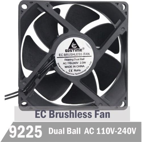 5pcs Gdstime 90mm EC Cooling Fan 92mm AC Cooling Fan 92mm x 25mm 110V 115V 120V 220V 240V Brsuhless Cooler Axial Fan