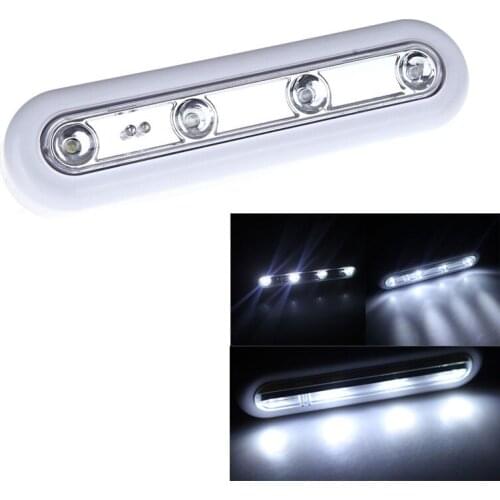 50pcs/lot Wireless 4 LED Battery Powered LED Light Lamp Energy-saving LED Touch bulb Night Light for Home Office Indoor Lighting