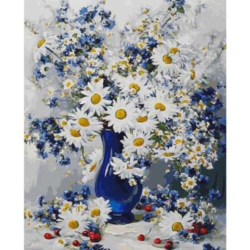 5D DIY Diamond Painting Square Round Diamond Daisy Flower Drawing Cross Stitch Embroidery Handmade Gift Home Decoration WG2754