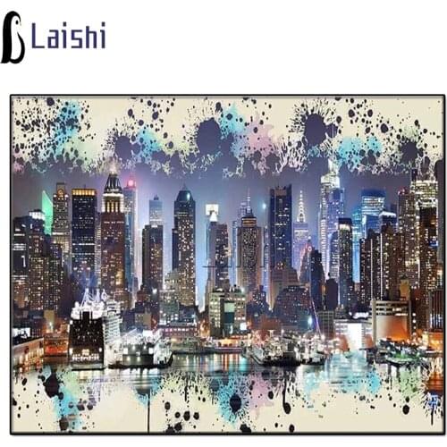 Diamond Painting Colorful New York Skyline Manhattan City night DIY Diamond Embroidery mosaic Cross Stitch Kits Home decoration