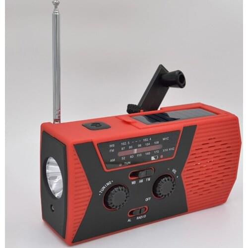 Solar Hand-cranked Emergency Radio, Camping Multifunctional Reading Light, AM/FM Weather Radio, Outdoor Household LED Flashlight