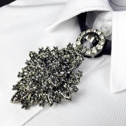 Free shipping new fashion mens male casual 2016 female classic metal collar Gemstone Pendant tie Poirot groom stage personality