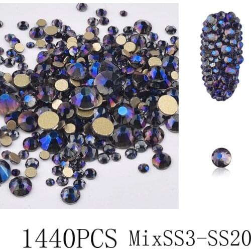 Swarovsky SS3-SS20 Glass Shiny Non Hotfix Diamond Flat Back Rhinestones Glass Crystal Stones Glue For Nail Art Decoration