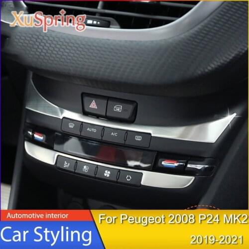 Central Control Panel Air-Conditioning Switch Interior Sequin Modification Car Accessories For Peugeot 2008 P24 MK2 2019-2021