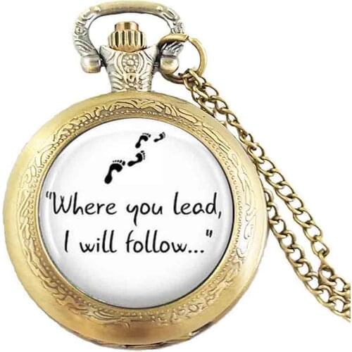 Gilmore Girls Where you lead I will follow glass pocket watch necklace Art picture necklace women men jewelry hot selling