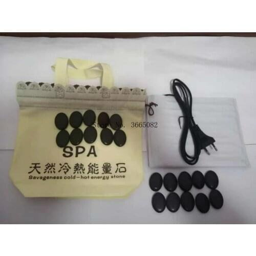 220V Electric Heating Bag Lava Stone Massager Energy Volcanic Stone Beads Natural Hot Lava Massage Stone SPA Relax