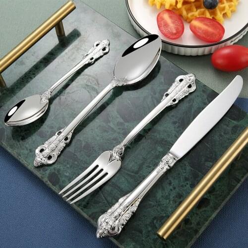 European Style Stainless Steel Dinner Set Fork Spoon Knife Eco Friendly Products Cutlery Set Kitchen Gadgets Bento Accessories