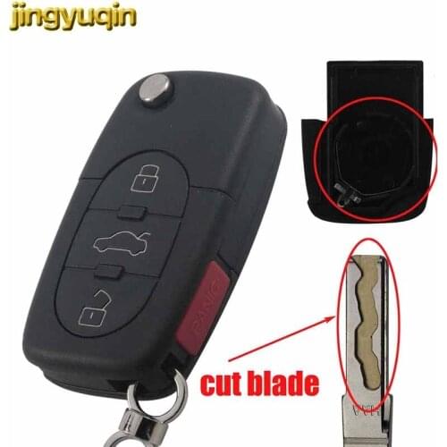 Jingyuqin Cut Blade For Audi A4 A6 A8 S4 S6 S8 Cabriolet Allroad TT Flip Car Key Blade Replacement Car Accessories Styling