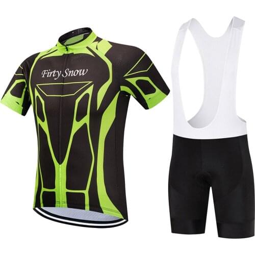 Men Cycling Jerseys Set Wihte Bib Shorts MTB Bicycle Clothing Summer Breathable Bike Wear Anti Sweat Anti UV Riding Jerseys