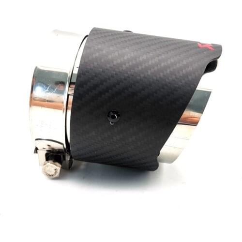 For BMW X5 F15 E70 X6 F16 Exhaust Tip Muffler Pipe Matte Carbon Fiber 86mm Inlet