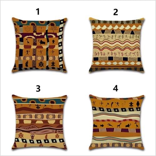 Africa Style Pillow Covers Decoration 45x45 cm Square 1 Piece Funny Pattern Cushion Cover for Car Home Hotel Party Farmhouse