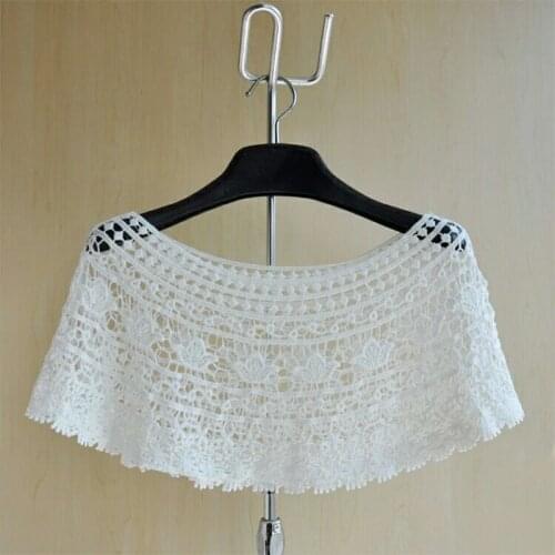 2021 New Women Spring Summer Vintage Elegant Fashion Crochet Knit Cape Lace Short Hollow out Shawls Shrug Poncho Female scarf
