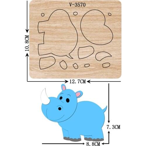 New hippopotamus wooden dies cutting dies for scrapbooking Multiple sizes V-3570