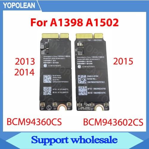 Tested BCM94360CS BCM94360CSAX Wifi Card 802.11ac BT4.0 For MacBook Pro A1425 A1502 A1398 BCM943602CS BT4.1 2013 2014 2015 Year
