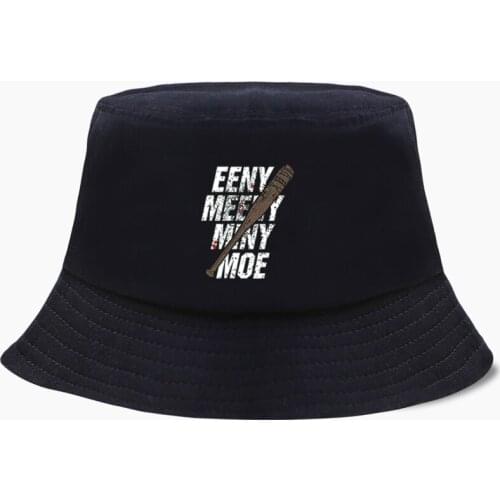 The Walking Dead Bucket Hat Panama Eeny Meeny Miny Moe Negan Lucille Men Cap Women Bob Fishing Hats Cotton Fisherman CapsZombie