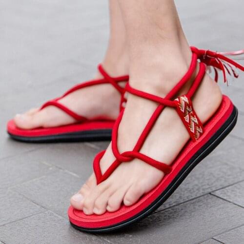 Trend Personality New Beach Sandals Flip-flops Male Youth Summer Couple Rope Sandals Womens Slippers Roman Womens for 2021