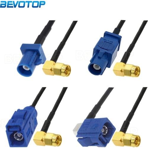 RAL5005 Fakra C Male/ Female to SMA Male Right Angle Plug RG174 Cable Car GPS Navigation Antenna Extension Cord RF Coax Pigtail