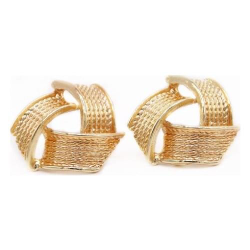New Fashion Simple Wide Stud Earring Three Ring Style Design Advanced Sense Temperament Earring