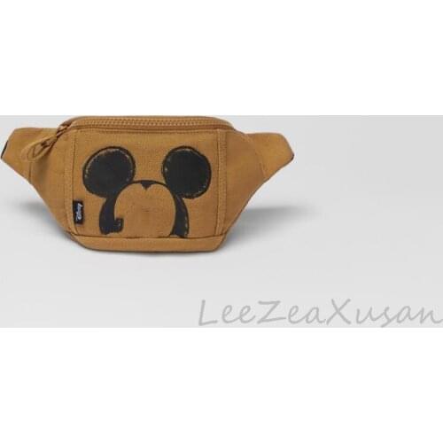 Disney canves carton girl boy messenger bag Mickey mouse chest bag Minnie coin bag belt bag shopping