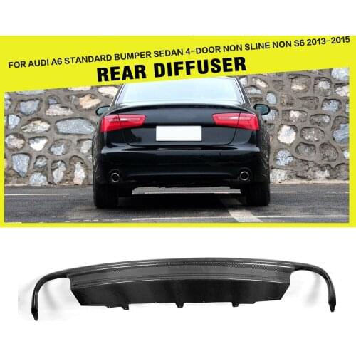Carbon Fiber / FRP Auto Car Styling Rear Diffuser Bumper Guard for Audi A6 4-Door 2013 - 2015