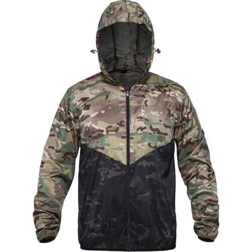 Ultra Light Tactical Jackets Mens Camouflage Hooded Army Combat Skin Jacket Summer Quick Dry Military Hike Fish Clothing