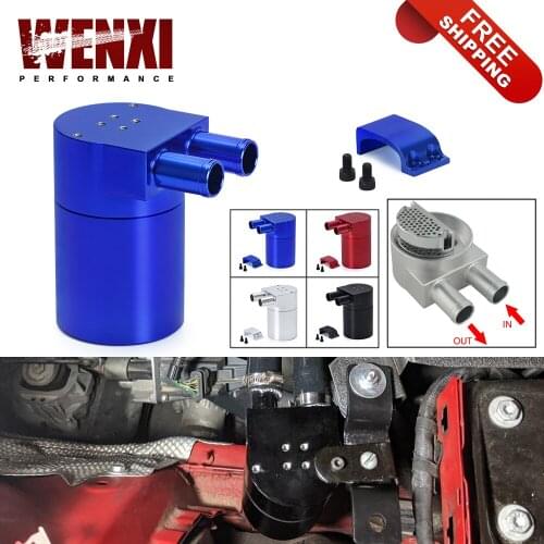 UNIVERSAL Aluminum Alloy Reservior Oil Catch Can Tank for BMW N54 335 BLACK & SILVER & Red & Blue WX-TK60