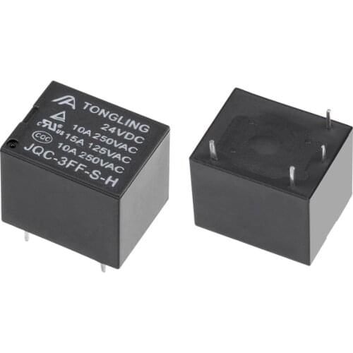 UXCELL 5 Pcs JQC-3FF-S-H DC 5/24V Relays Coil SPST 4 Pin PCB Electromagnetic Power Relay For Electronic Equipment Communication