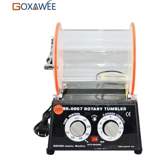 GOXAWEE 5KG Rotary Barrel Tumbler Polishing Machine With 190x180mm Bucket Jewelry Rotary Polishing Machine Grinding Machine