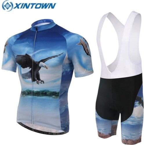 XINTOWN Pro Cycling Jersey Set / Bike Uniform Cycle Shirt Ropa Ciclismo / Bicycle Wear MTB Cycling Clothing Cycling Set Blue