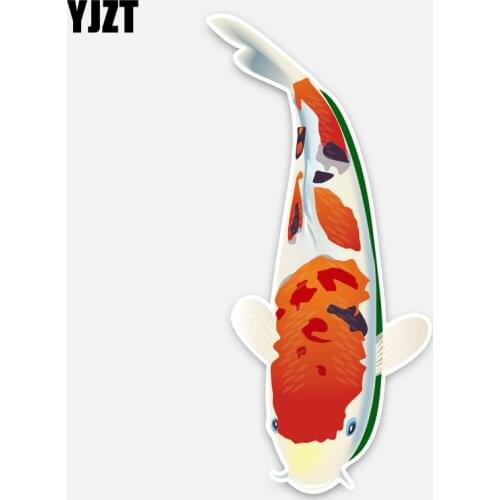 YJZT 7CM*15.2CM Fashion Reflective Animal Koi PVC Car Sticker Decal Car Exterior Accessories 5-0174