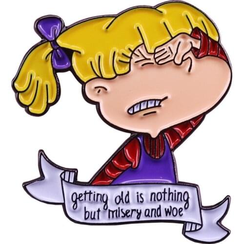 Fun Quotes Brooch 90s Nostalgic Cartoon Inspiration Badge Hard Enamel Pin Lapel Pins