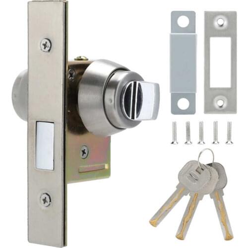 Aluminum Alloy Anti-Theft Security Silent Door Lock Rotate Bolt Latch Slide Lock With Keys