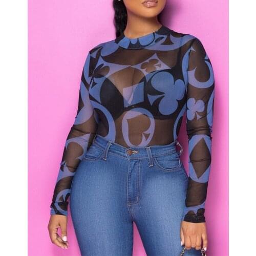 Summer Women T Shirts Long Sleeve Punk Clothes Fashion Streetwear Women Mesh Tops Harajuku Shirt Geometric Tees Female