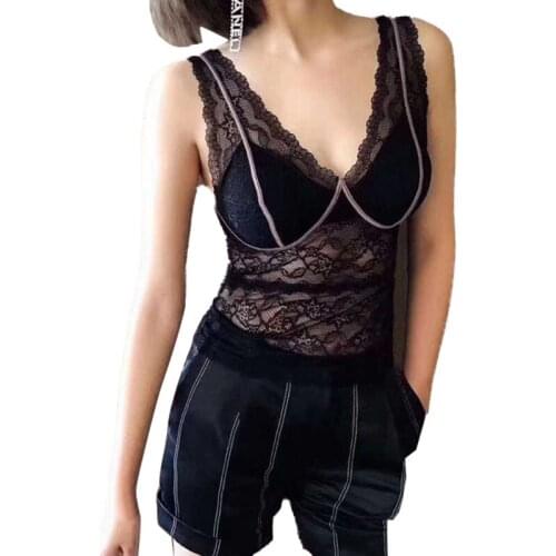 Women Push Up Bra Fashion V-Neck Sexy Mesh Vest Long Slim Underwear Padded Bra