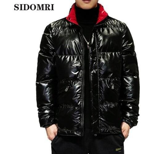 Winter Mens Jacket Casual Warm Thick Coat Fashionable Hooded Parkas Mens Clothing Loose Windproof waterproof Shiny Jacket