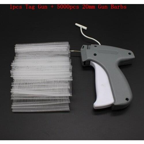 1set New Brand Tag Gun + 20mm 5000pcs Barbs Regular Clothing Garment Price Label Tagging Tag Gun
