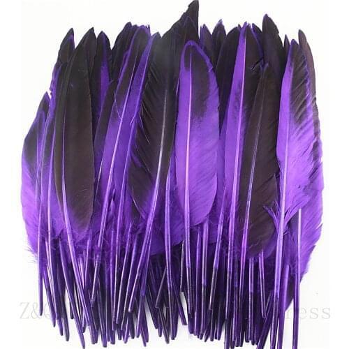 10-100PCS Natural 17-25CM (5-10 Inch) Grey Duck Wing Feather Dyeing Purple DIY Craft Ornaments Pendant Accessories Feather