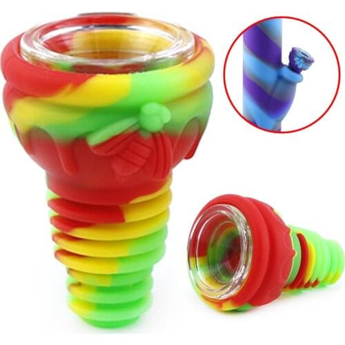 10Pcs Silicone Shisha Bowls Glass Hookah Bowls High Temperature Resistance Smoke Cannon Head Paste Pipe Herb Smoking Accessories