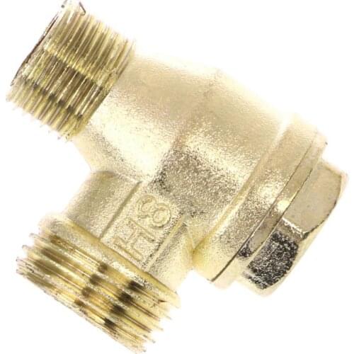 Male Thread 3 Way Metal Air Compressor Check Valve Gold Tone
