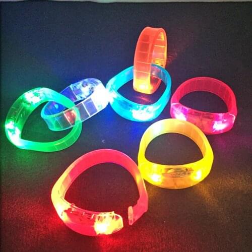 48pcs/lot voice control led bracelet Luminous wristband night party props ,glow in the dark party supplies kids light up toy