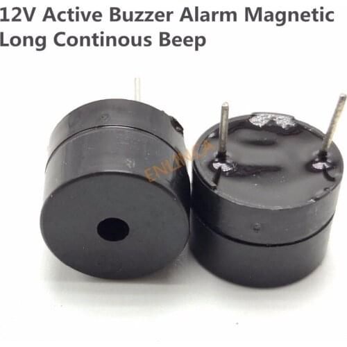5pcs Original 12V Active Buzzer Alarm Magnetic Long Continous Beep Tone 12*9.5mm Sounder speaker SOT plastic tube length