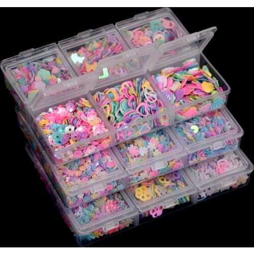 6Grid/Box Mixed Glitter Powder Sequins 3D Sequins Paillettes Party Craft Paillettes Party Craft DIY Nail Arts Wedding Decoration