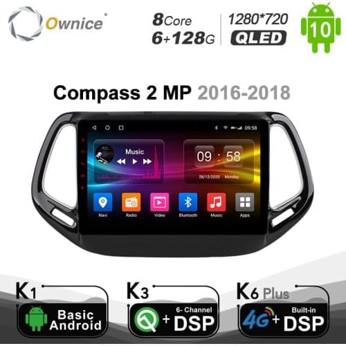 6G+128G Ownice 10.1" Octa Core Android 10.0 4G Car DVD GPS Navi Player for Jeep Compass 2 MP 2016 - 2018 DVR 4G DSP SPDIF BT 5.0