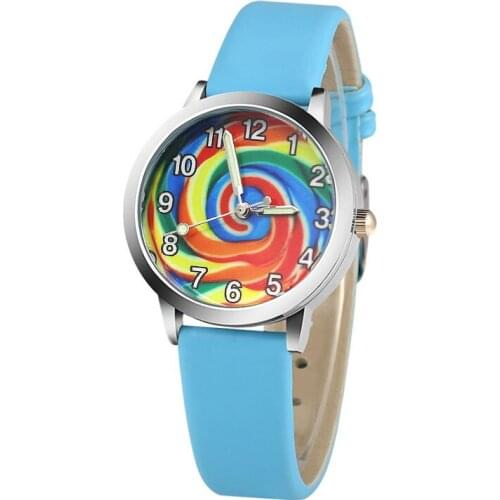 2019 new jelly leather candy pattern childrens watch students fashion quartz watches kids sports girl boy wristwatches