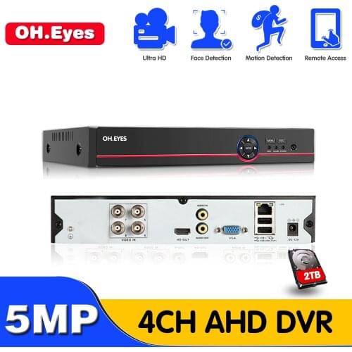 OH.EYES 4CH 4MP 5MP 6-in-1 AHD Digital Video Recorder 2560*1920P Super HD DVR ONVIF USB 3G WIFI Motion Detection H265 Cloud P2P
