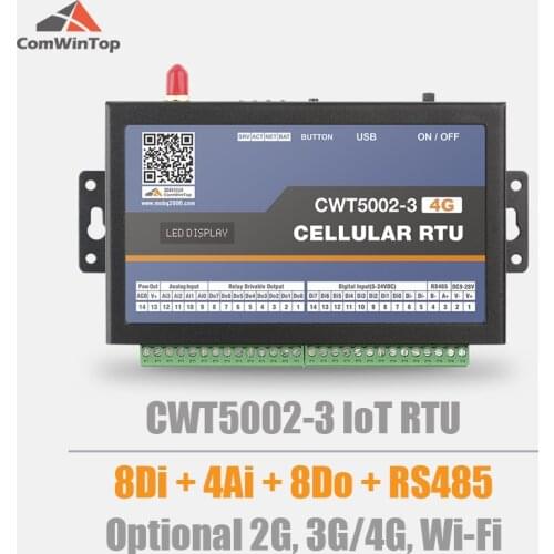 CWT5002-3 8DI 4AI 8Do Rs485 Modbus Rtu Gsm Gprs 4g Wi-Fi Rtu Gateway With Cloud Service