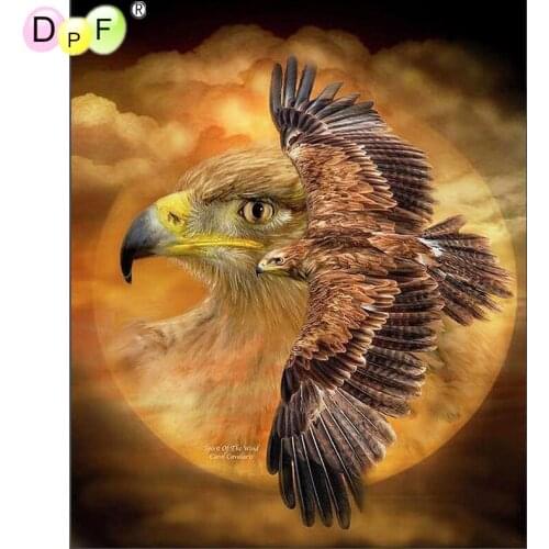 DPF DIY Magic Cube Cross Stitch art crafts moon eagle fly sky Diamond Embroidery 5D full Round Diamond Painting Mosaic Decor