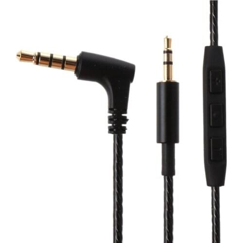 K5DB 1.5m Braid 3.5mm to 2.5mm 3.5mm Jack AUX Cable Cord With Mic Volume Control for Car Headphone Speaker Mobile Phone