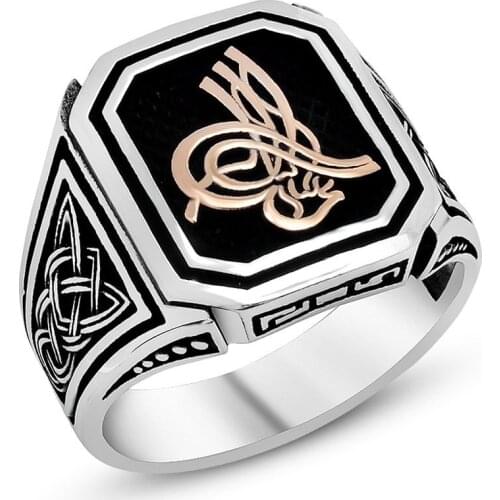 925 sterling Silver Ottoman Tuğralı Male Ring