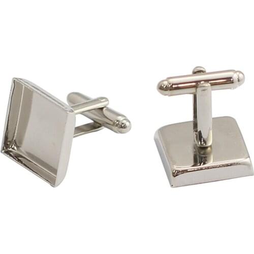 Beadsnice Brass Cufflinks Blank 16mm Square Cufflink Base DIY Jewelry Findings 23660